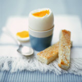 Boiled breakfast egg with toast soldiers